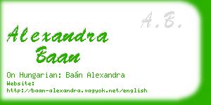 alexandra baan business card