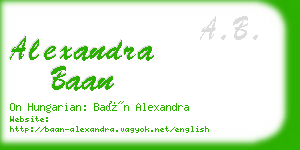 alexandra baan business card